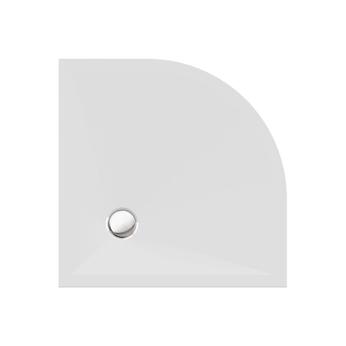 Viertelkreisduschwanne Stoneflat R, R55, 90 x 90 x 2 cm, wei