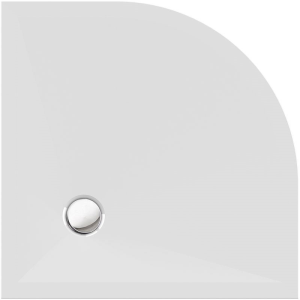 Viertelkreisduschwanne Stoneflat R, R55, 90 x 90 x 2 cm, weiß