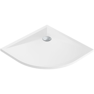 Viertelkreisduschwanne Stoneflat R, R55, 90 x 90 x 2 cm, weiß