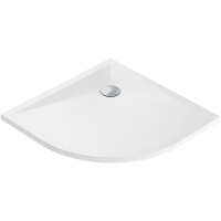 Viertelkreisduschwanne Stoneflat R, R55, 90 x 90 x 2 cm, weiß