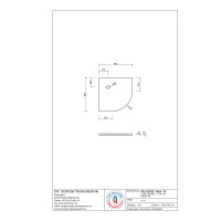 Viertelkreisduschwanne Stoneflat R, R55, 90 x 90 x 2 cm, weiß