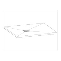 Rechteckduschwanne Slatestone H E, 100 x 90 x 3 cm, graphit