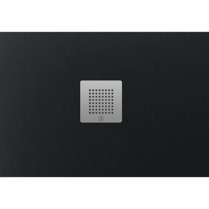 Viereckduschwanne Slatestone H E, 100 x 100 x 3 cm, graphit