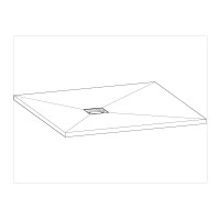 Viereckduschwanne Slatestone H E, 100 x 100 x 3 cm, graphit