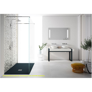 Rechteckduschwanne Slatestone H E, 160 x 80 x 3 cm, graphit
