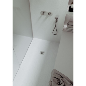 Rechteckduschwanne Slatestone L E, 80 x 80 x 3 cm, weiß