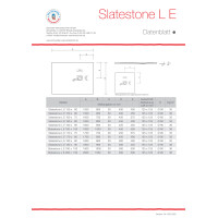 Viereckduschwanne Slatestone L E, 80 x 80 x 3 cm, perlgrau