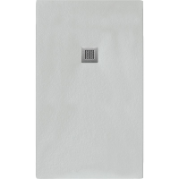 Viereckduschwanne Slatestone L E, 80 x 80 x 3 cm, perlgrau