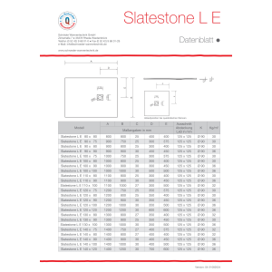 Viereckduschwanne Slatestone L E, 90 x 90 x 3 cm, anthrazit RAL 7016
