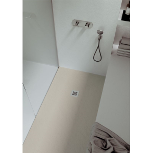 Viereckduschwanne Slatestone L E, 90 x 90 x 3 cm, mokka