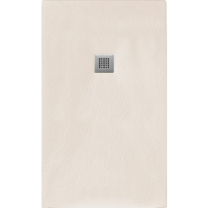 Rechteckduschwanne Slatestone L E, 100 x 80 x 3 cm, creme