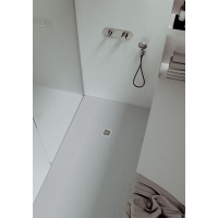 Rechteckduschwanne Slatestone L E, 100 x 80 x 3 cm, perlgrau