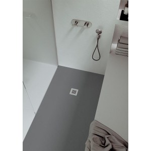 Rechteckduschwanne Slatestone L E, 100 x 90 x 3 cm, grau