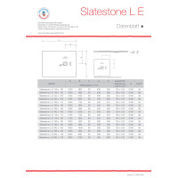 Rechteckduschwanne Slatestone L E, 190 x 80 x 3 cm, weiß