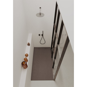 Rechteckduschwanne Slatestone Cover E, 100 x 100 x 3 cm, anthrazit RAL 7016