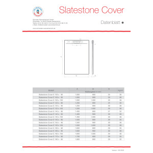 Rechteckduschwanne Slatestone Cover E, 150 x 80 x 3 cm, anthrazit RAL 7016