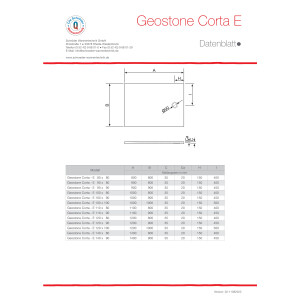 Viereckduschwanne Geostone Corta E, 90 x 90 x 2 cm, weiß