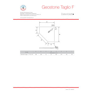 Fünfeckduschwanne Geostone Taglio F, 90 x 90 x 2 cm, weiß