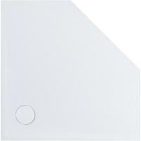 Fünfeckduschwanne Geostone Taglio F, 90 x 90 x 2 cm, schneeweiß matt