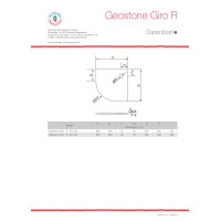 Viertelkreisduschwanne Geostone Giro R, 90 x 90 x 2 cm, weiß R55