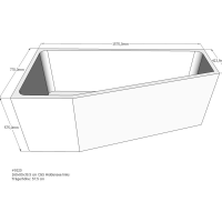 Badewannenträger für Hiddensee, 160 x 80 x 57,5 cm links