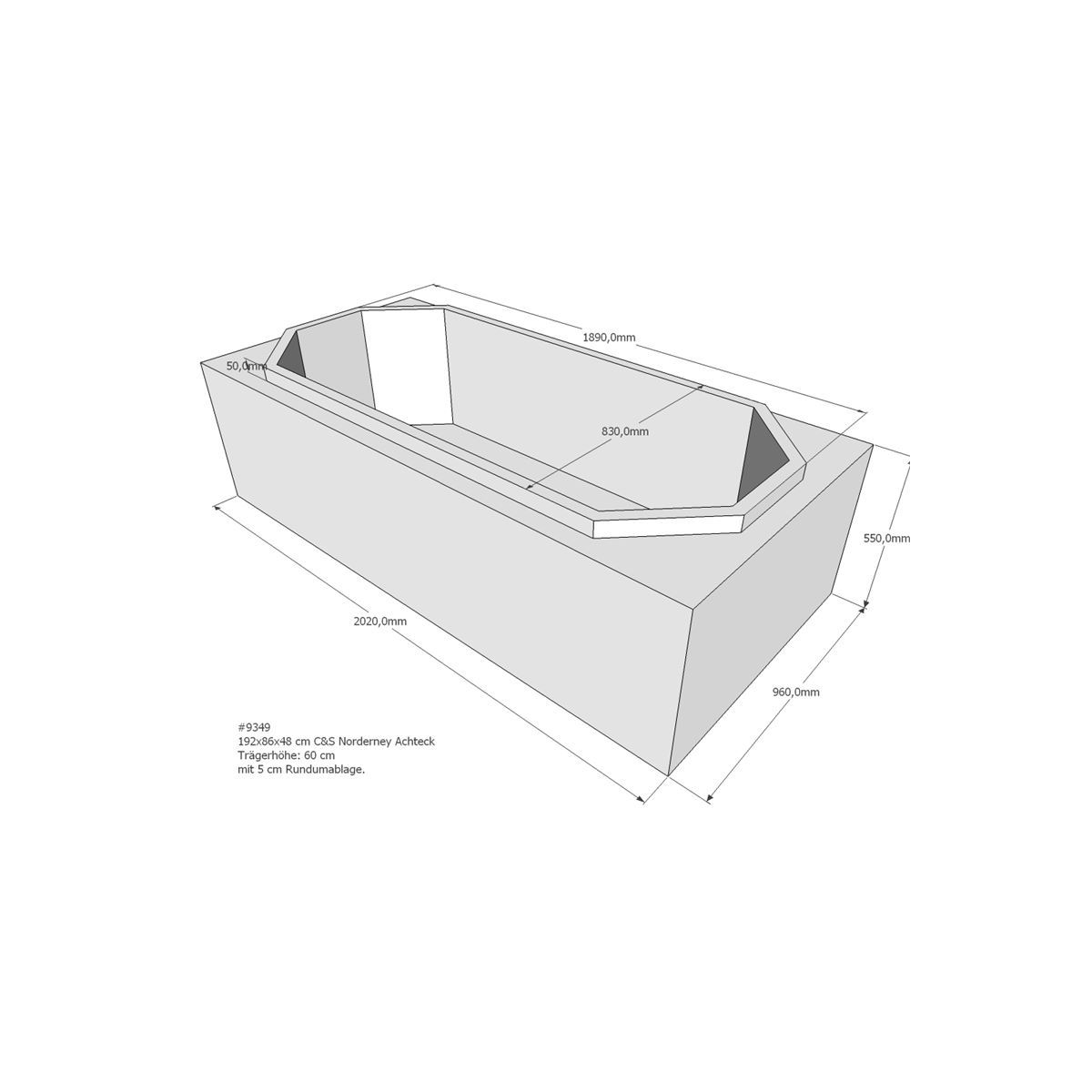 Badewannenträger für Norderney box