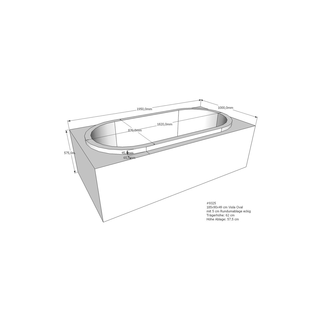 Badewannenträger für Viola, 18 box