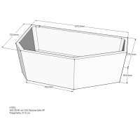 Badewannenträger für Panama, 160 x 75 x 57,5 cm links