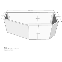 Badewannenträger für Nevada, 170 x 75 x 57,5 cm rechts