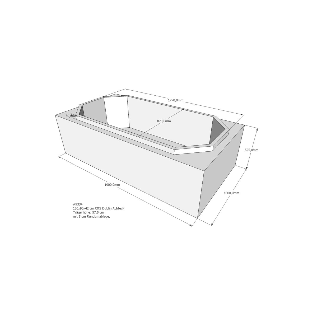 Badewannenträger für Dublin, 1 box