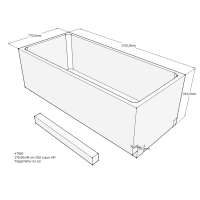 Badewannenträger für Lupor, 175 x 80 x 61 cm