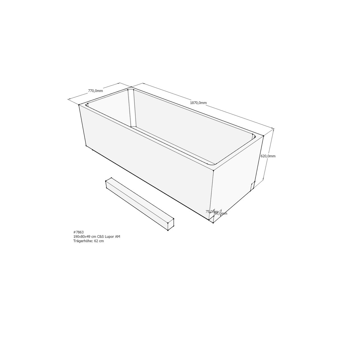Badewannenträger für Lupor, 19 box