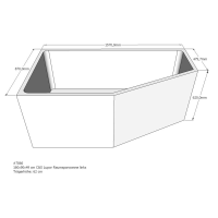 Badewannenträger für Lupor, 160 x 90 x 62 cm links