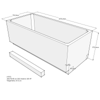 Badewannenträger für Andorra, 160 x 75 x 57,5 cm