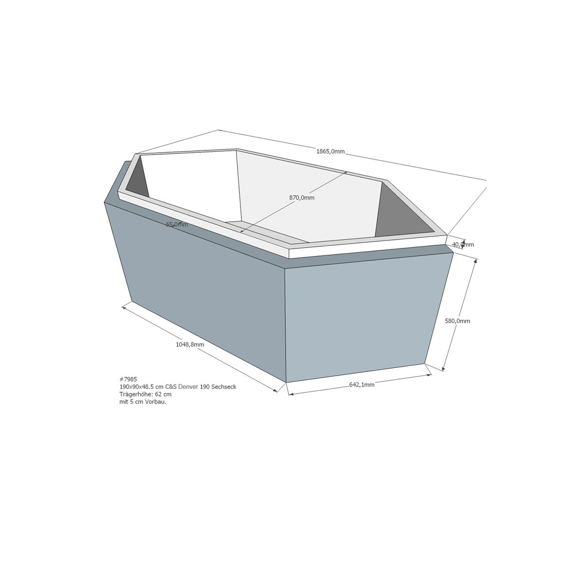 Badewannenträger für Denver, 1 box