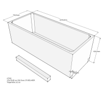Badewannenträger für Dora, 170 x 75 x 62 cm passend zur rechten und linken Ausführung