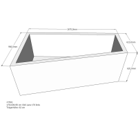 Badewannenträger für Lara, 170 x 100 x 62 cm links