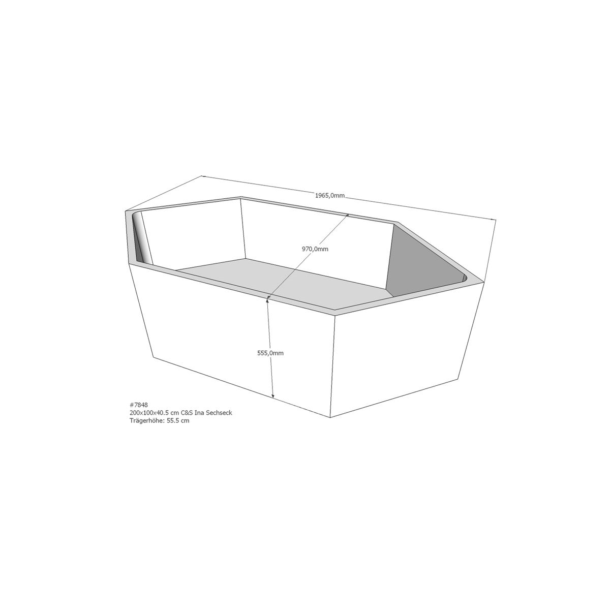 Badewannentr&auml;ger f&uuml;r Ina, 200 x 100 x...
