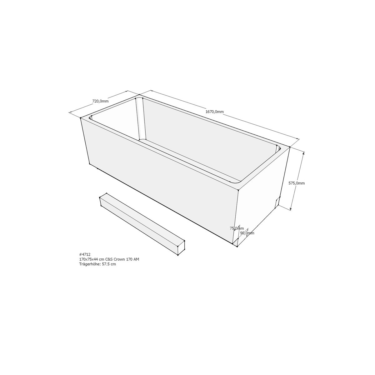 Badewannenträger für Crown, 17 box