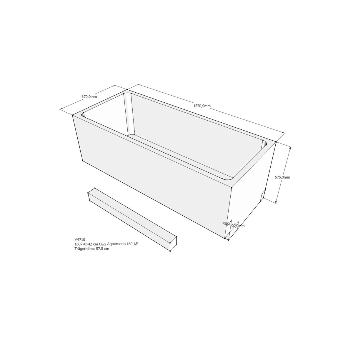 Badewannenträger für Aquamaria box