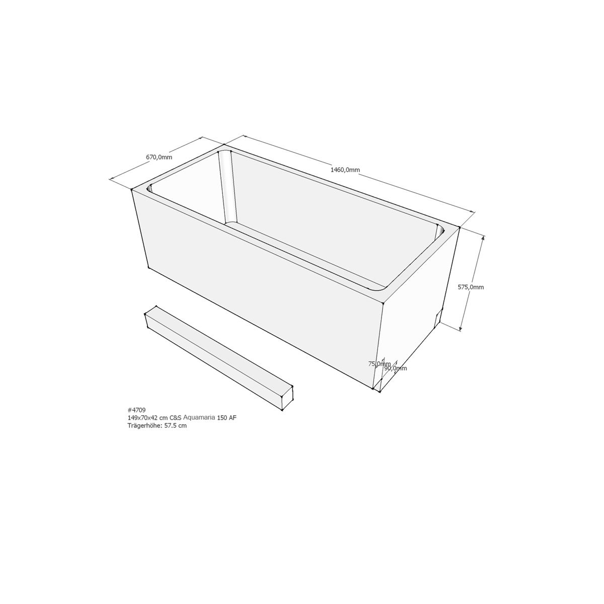 Badewannenträger für Aquamaria box
