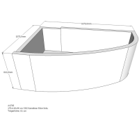 Badewannenträger für Kameleon, 170 x 110 x 61 cm links