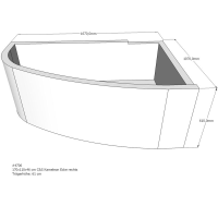 Badewannenträger für Kameleon, 170 x 110 x 61 cm rechts
