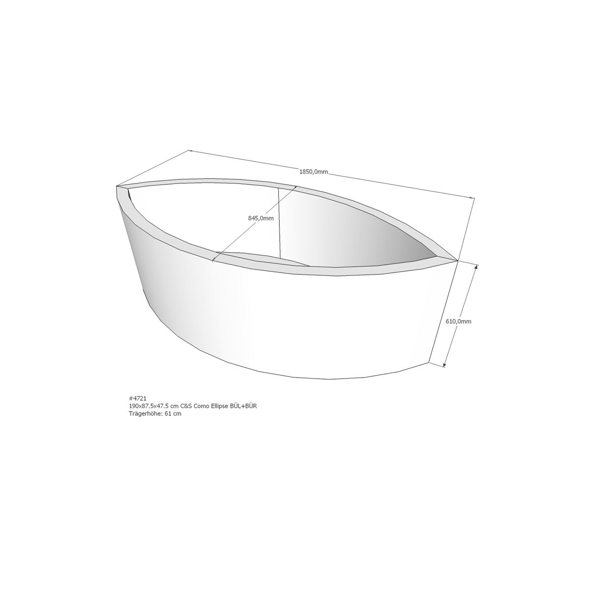 Badewannenträger für Como, 187 box