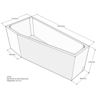 Badewannenträger für Massa, 160 x 70 x 57,5 cm links