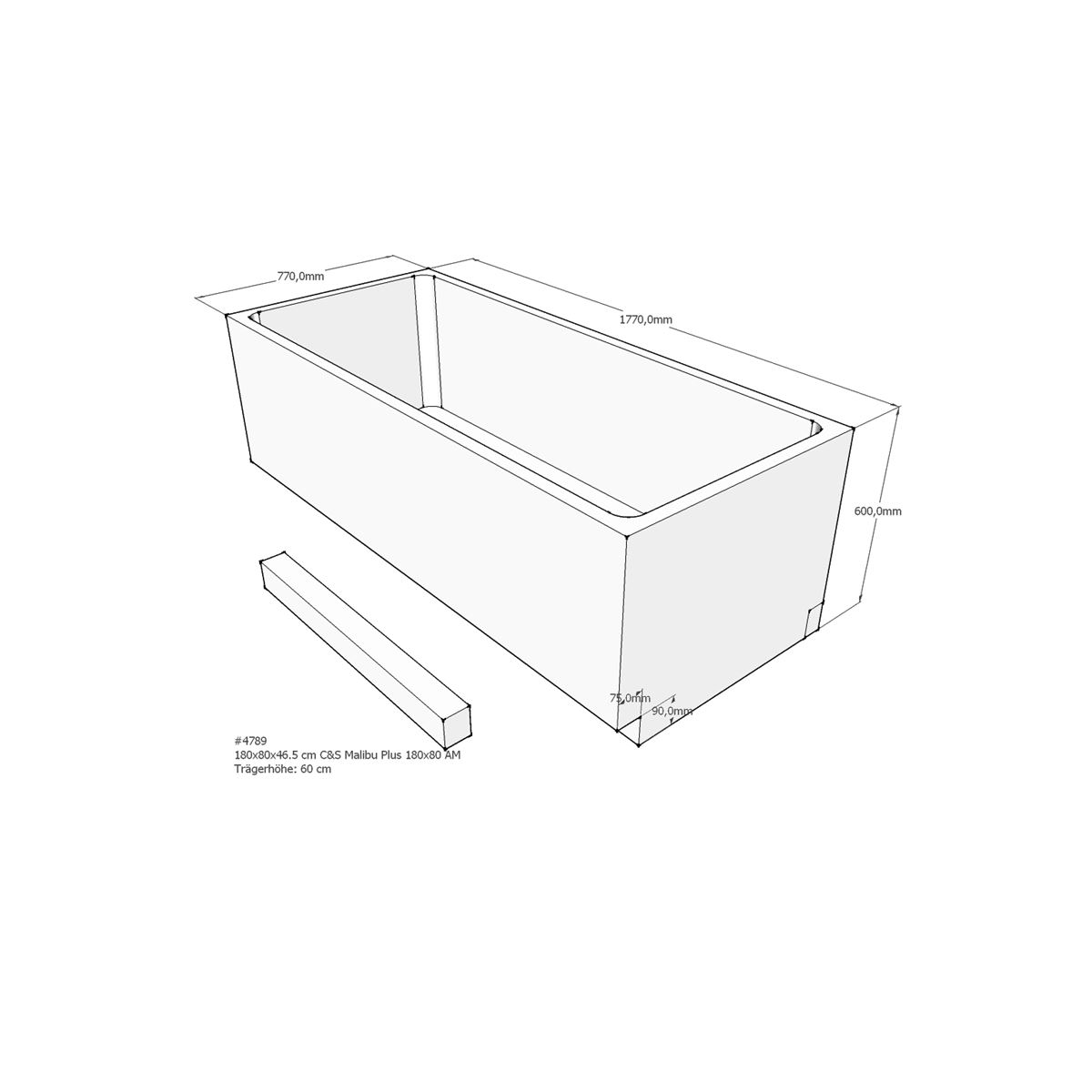 Badewannenträger für Malibu Pl box