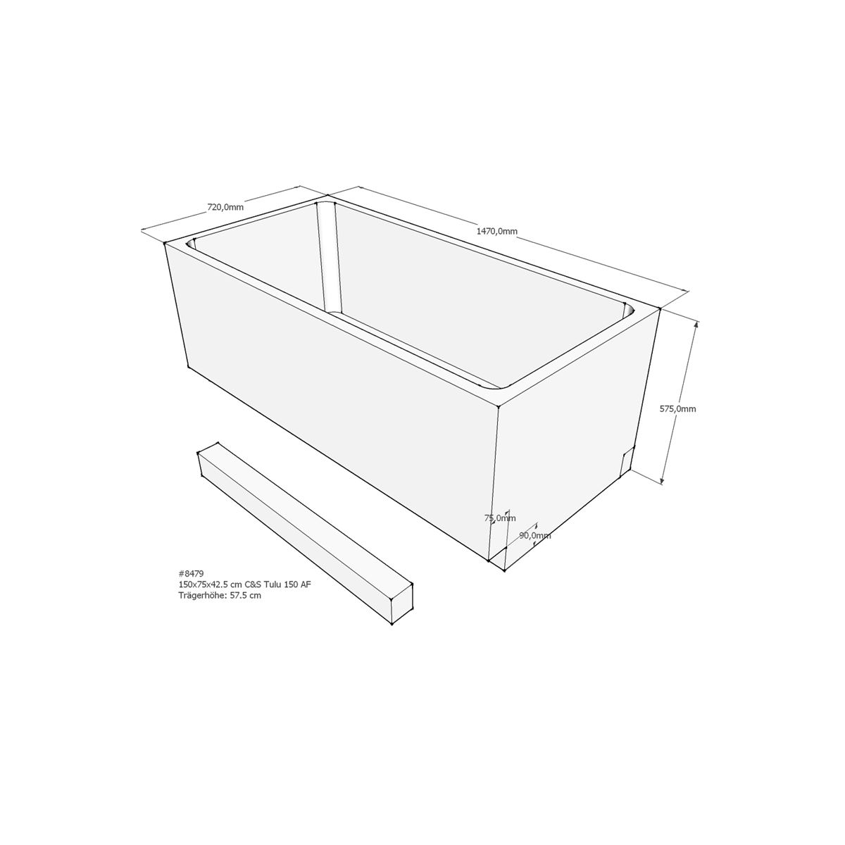 Badewannenträger für Tulu, 149 box