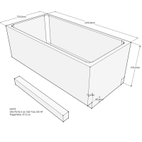 Badewannenträger für Tulu, 149 x 74,5 x 57,5 cm
