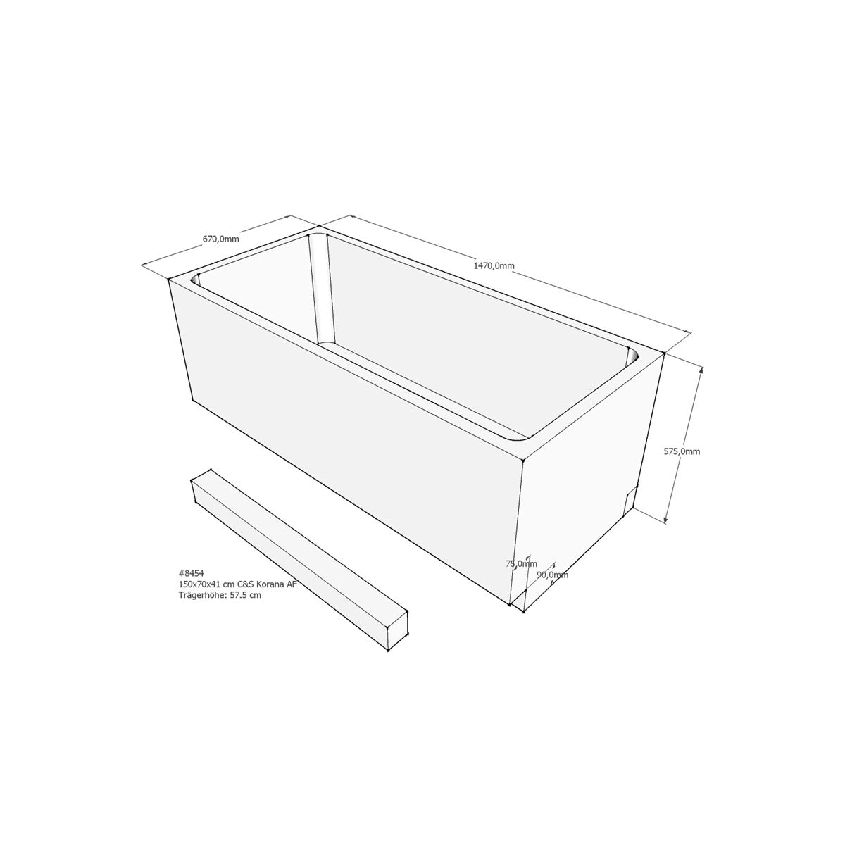 Badewannenträger für Korana, 1 box