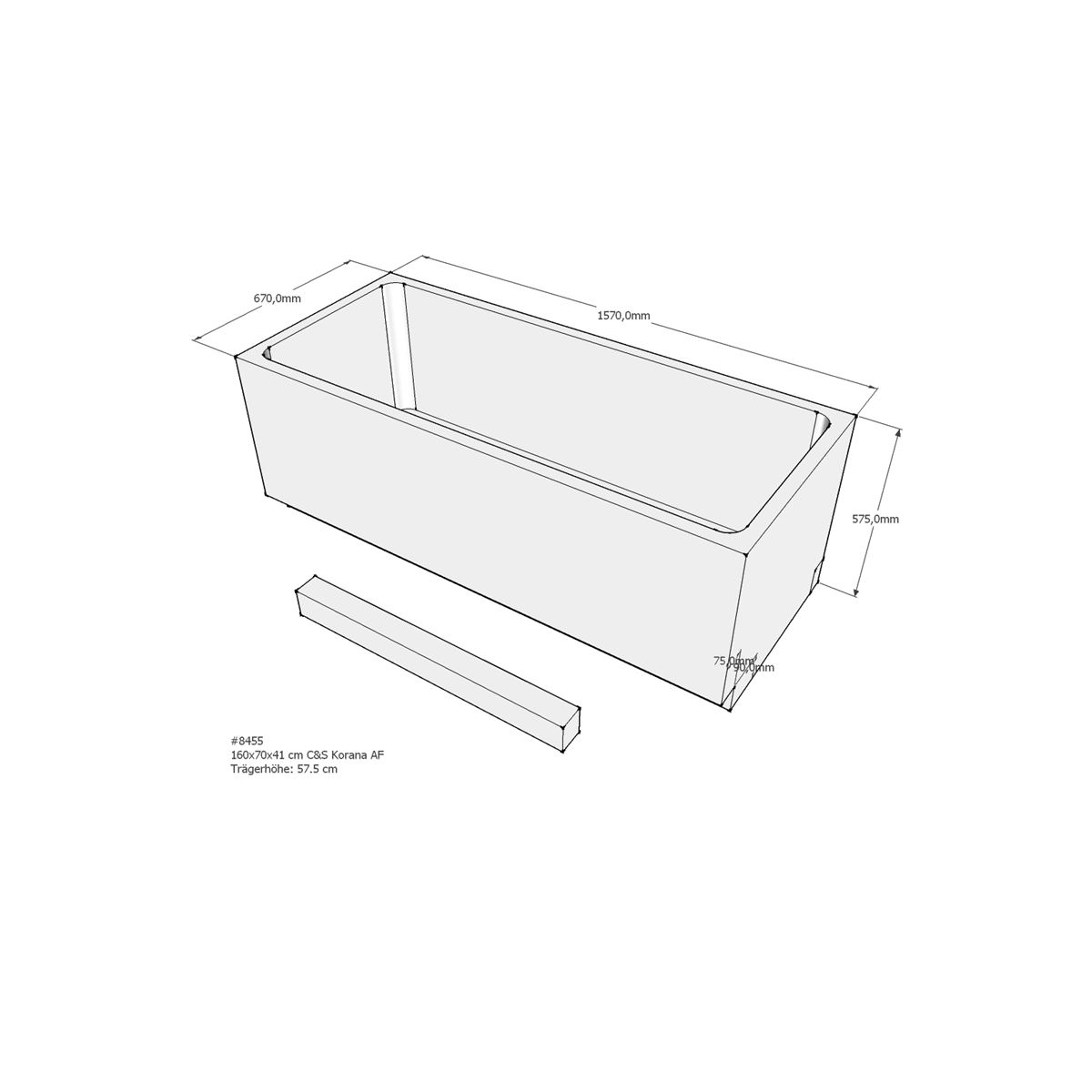 Badewannenträger für Korana, 1 box